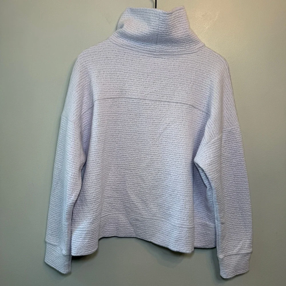 CALIA Lavender Purple Waffle Knit Mock Neck Pullover Sweatshirt Women's X-Large - Picture 4 of 4